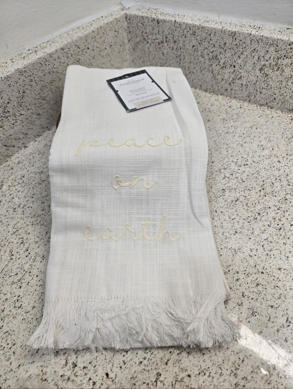 2 New Threshold designed with Studio McGee cream-colored kitchen towels